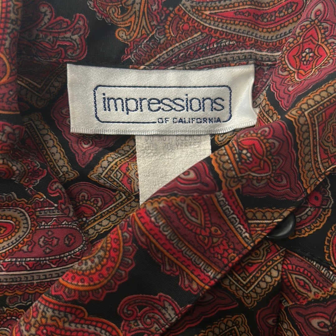 80s Longsleeve Paisley Blouse