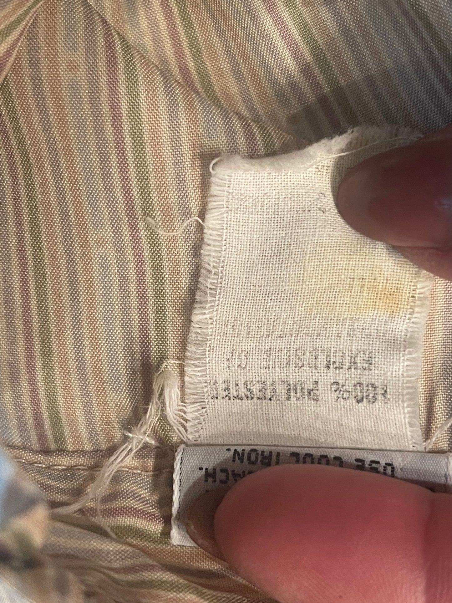 80s High Collar Striped Blouse