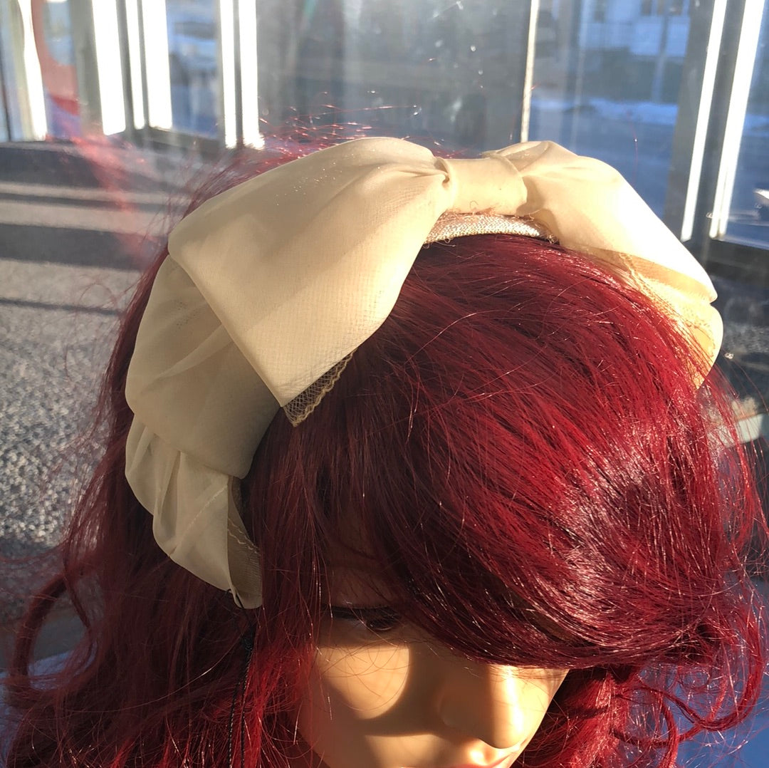 Beige chiffon headband