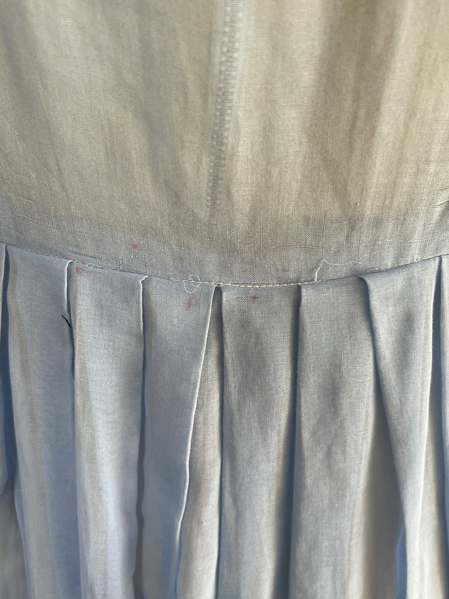 Blue Pleated Sheer Day Dress