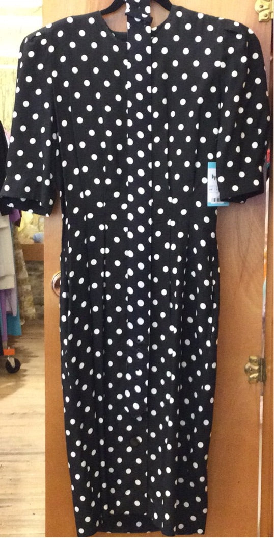 80s Black and White Polka Dot Dress
