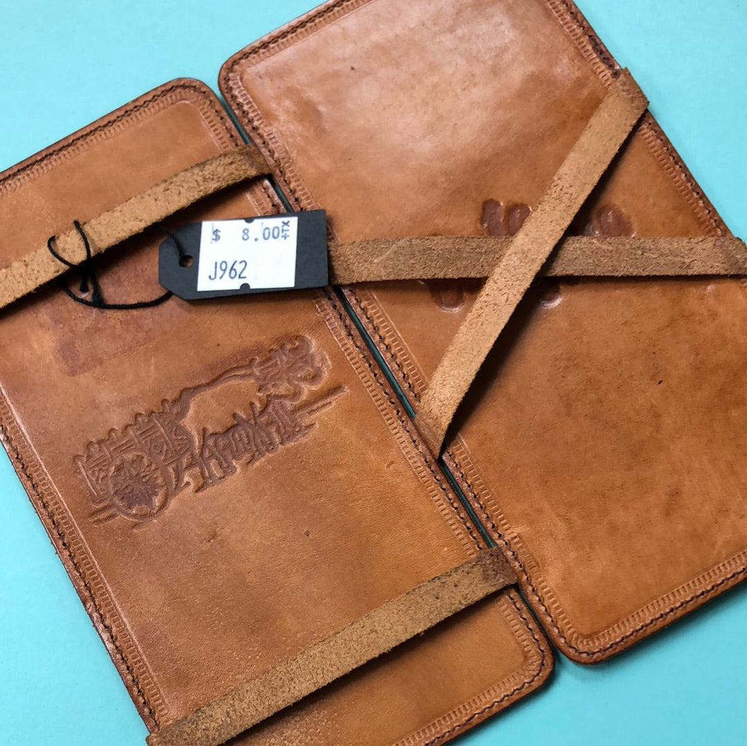 Embossed leather wallet