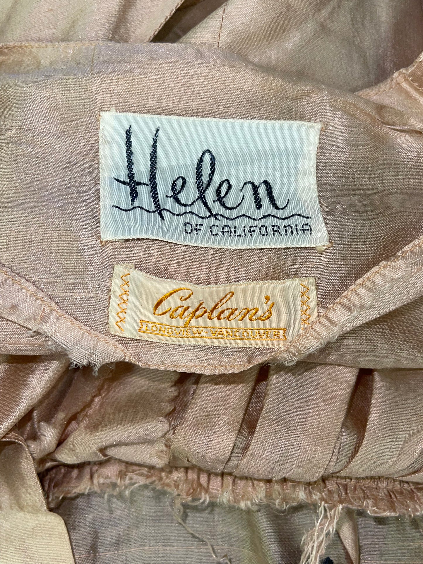 40s Raw Silk Peplum Dress