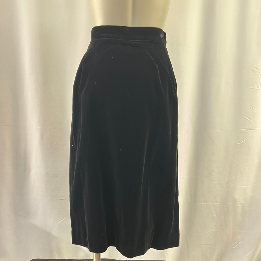 Black Velvet Straight Skirt