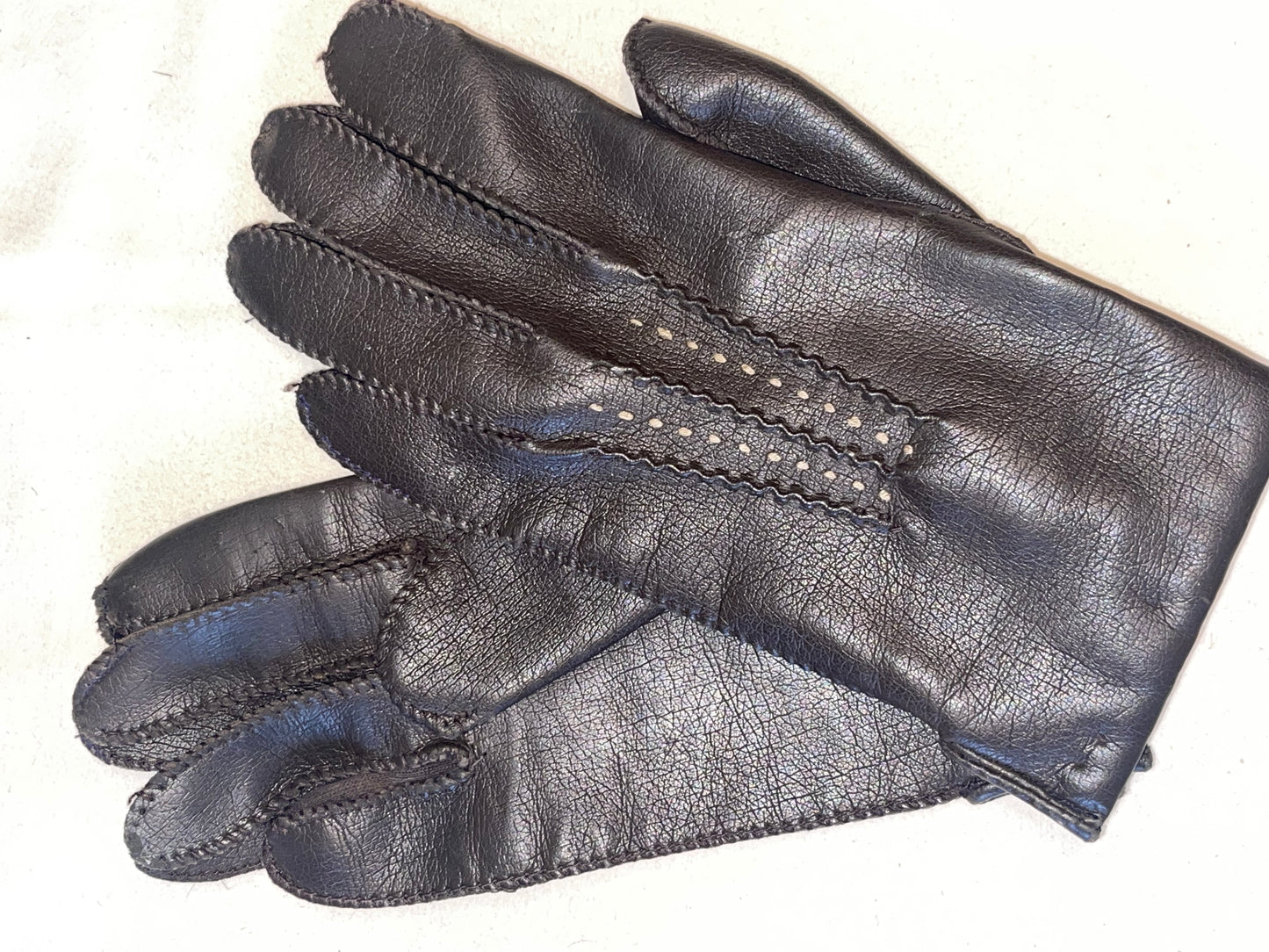 Brown Faux Leather Driving Gloves