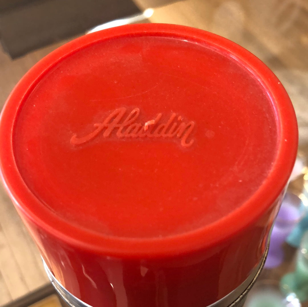 Aladdin Red and Grey Plaid thermos