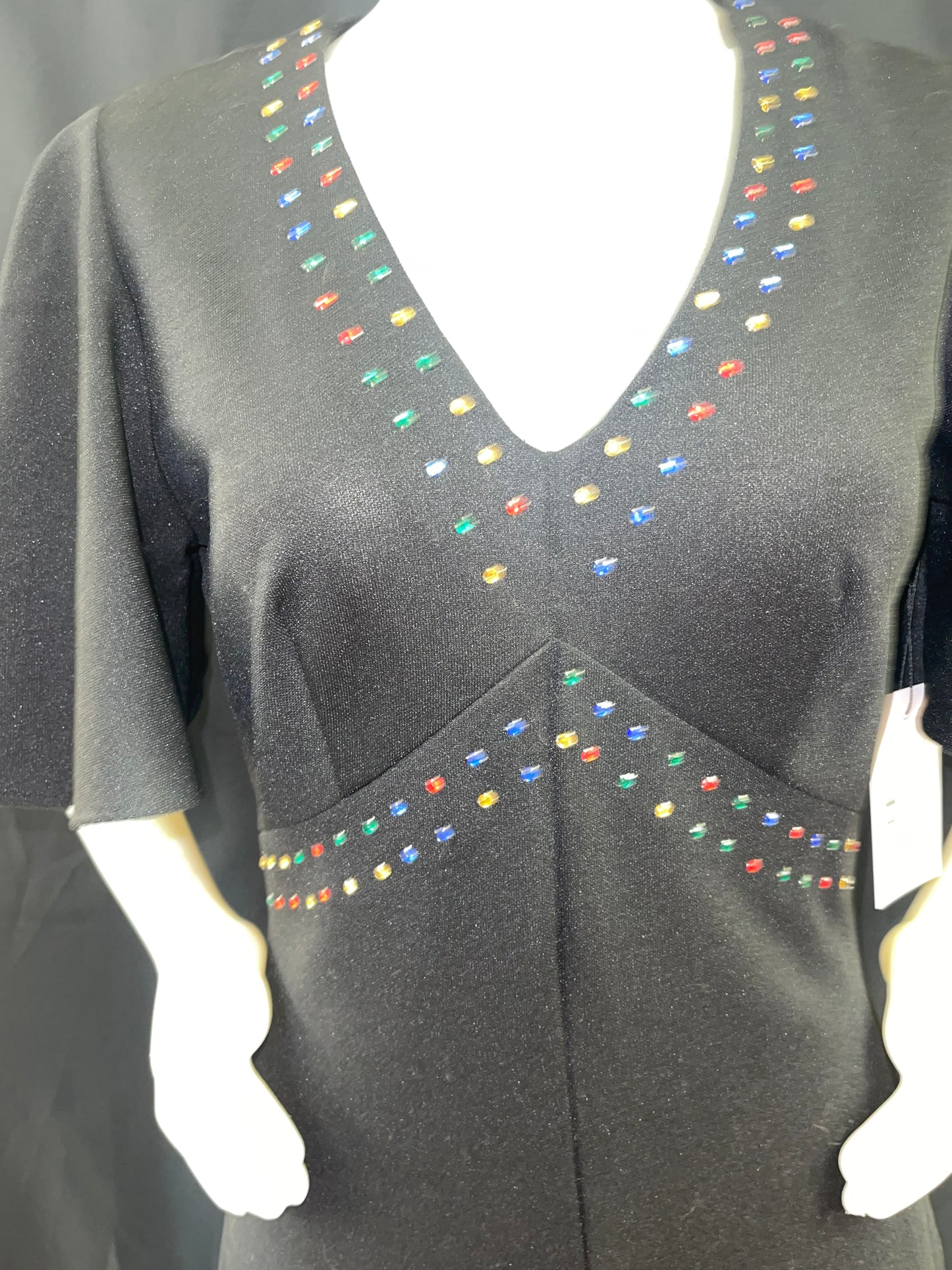 70s Black Jumpsuit with Rhinestones