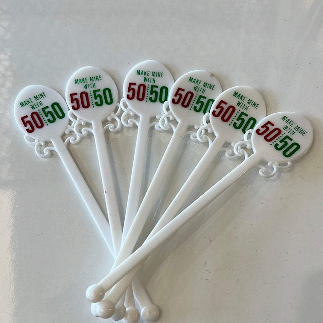 50/50 plastic drink stirrers