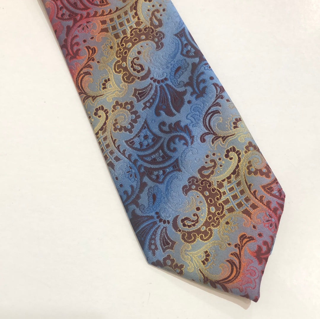 Rainbow damask tie