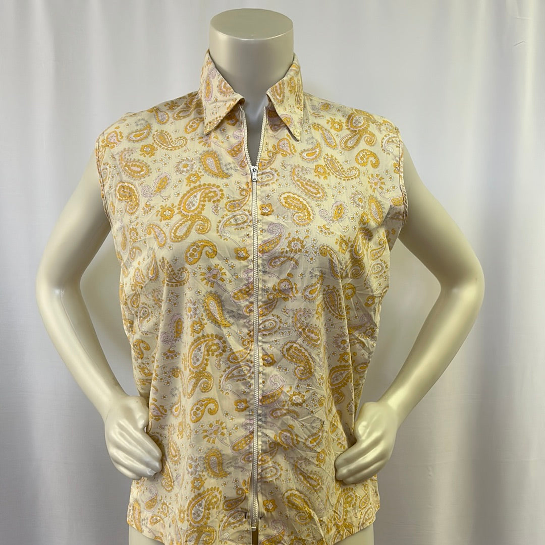70s Yellow Paisley Tank