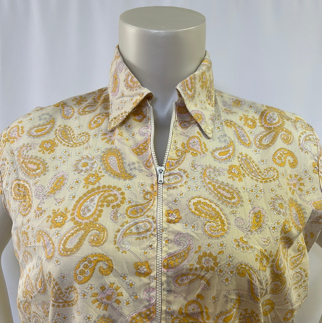 70s Yellow Paisley Tank