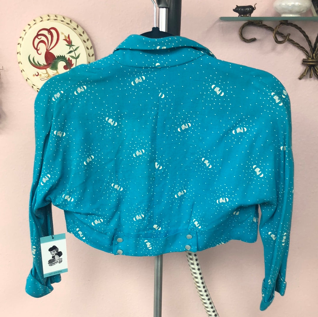 Blue Cropped Bolero Jacket