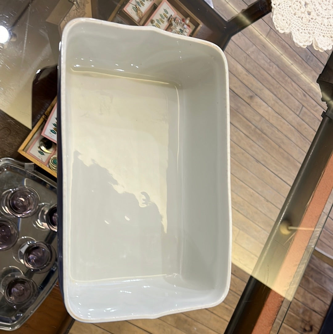 Blue rectangle refrigerator dish