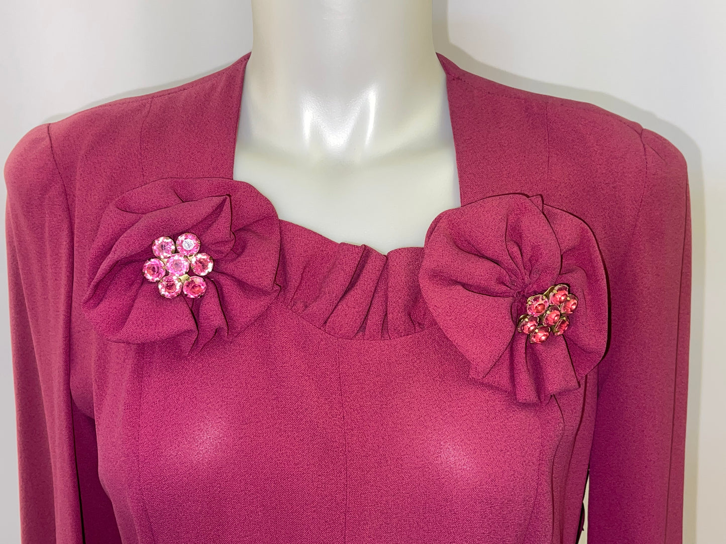 40s Deep Fuchsia Dress