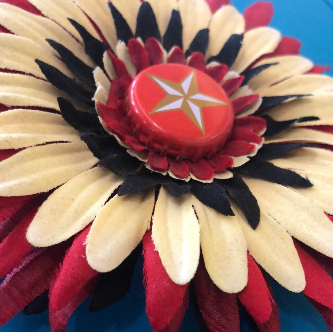 Red, Yellow and Black Hair Flower