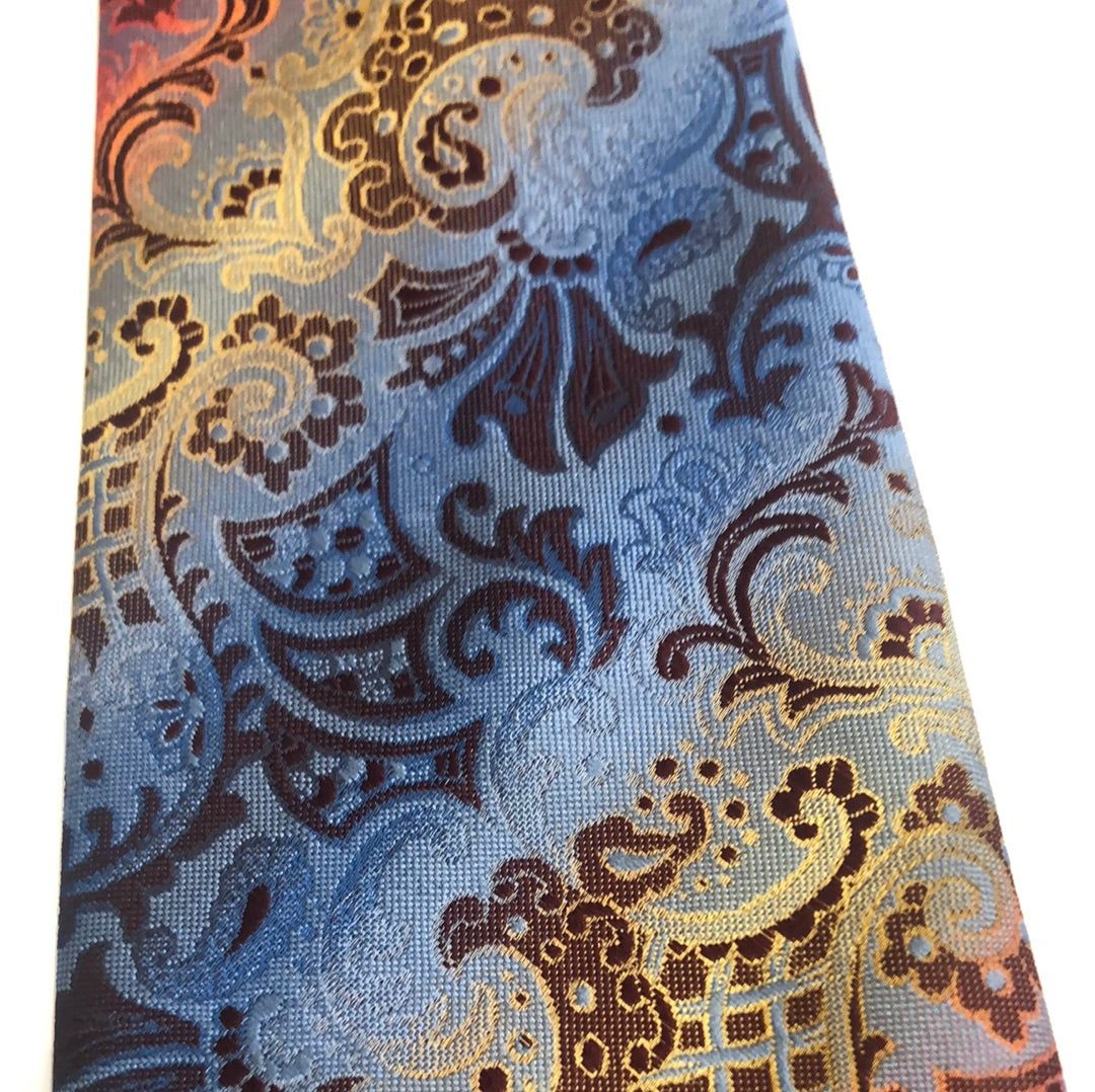 Rainbow damask tie