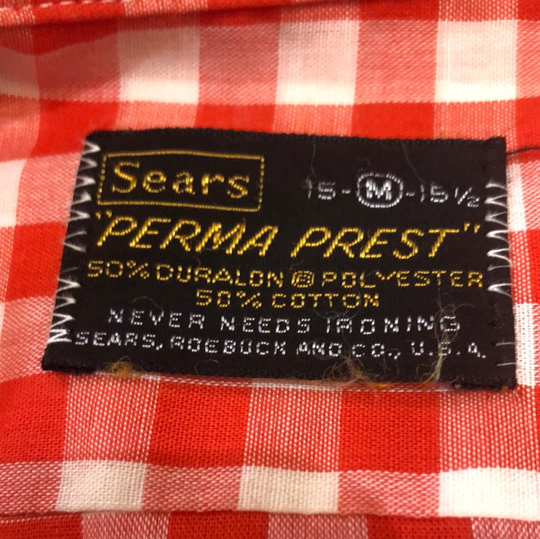 Red and White check short sleeve shirt