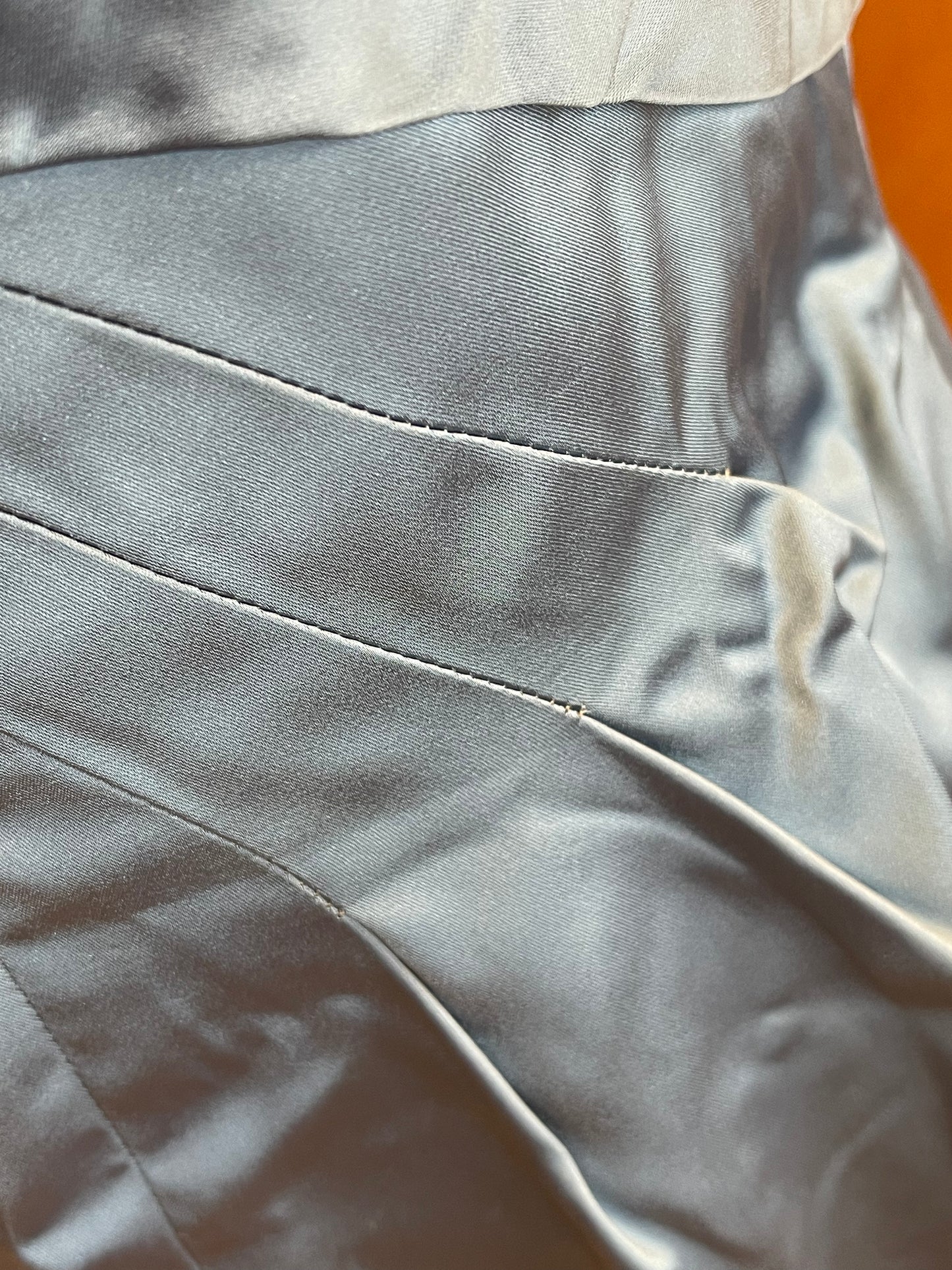 60’s blue satin wiggle dress