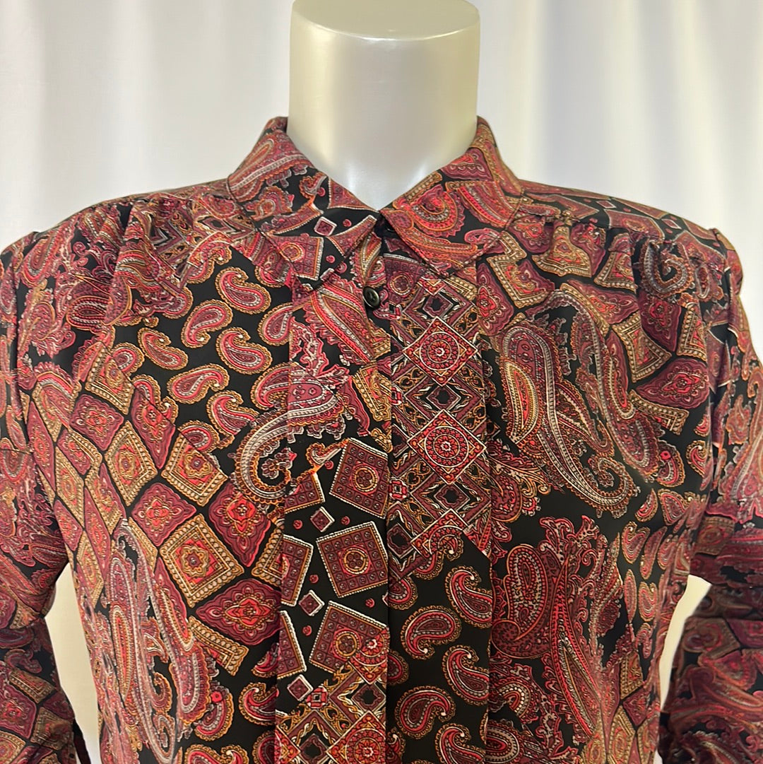 80s Longsleeve Paisley Blouse