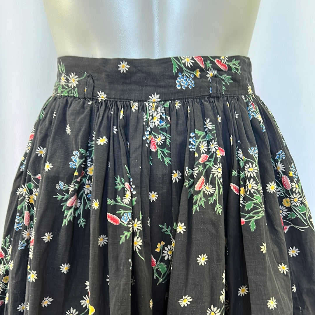 Vintage Dark Floral Skirt