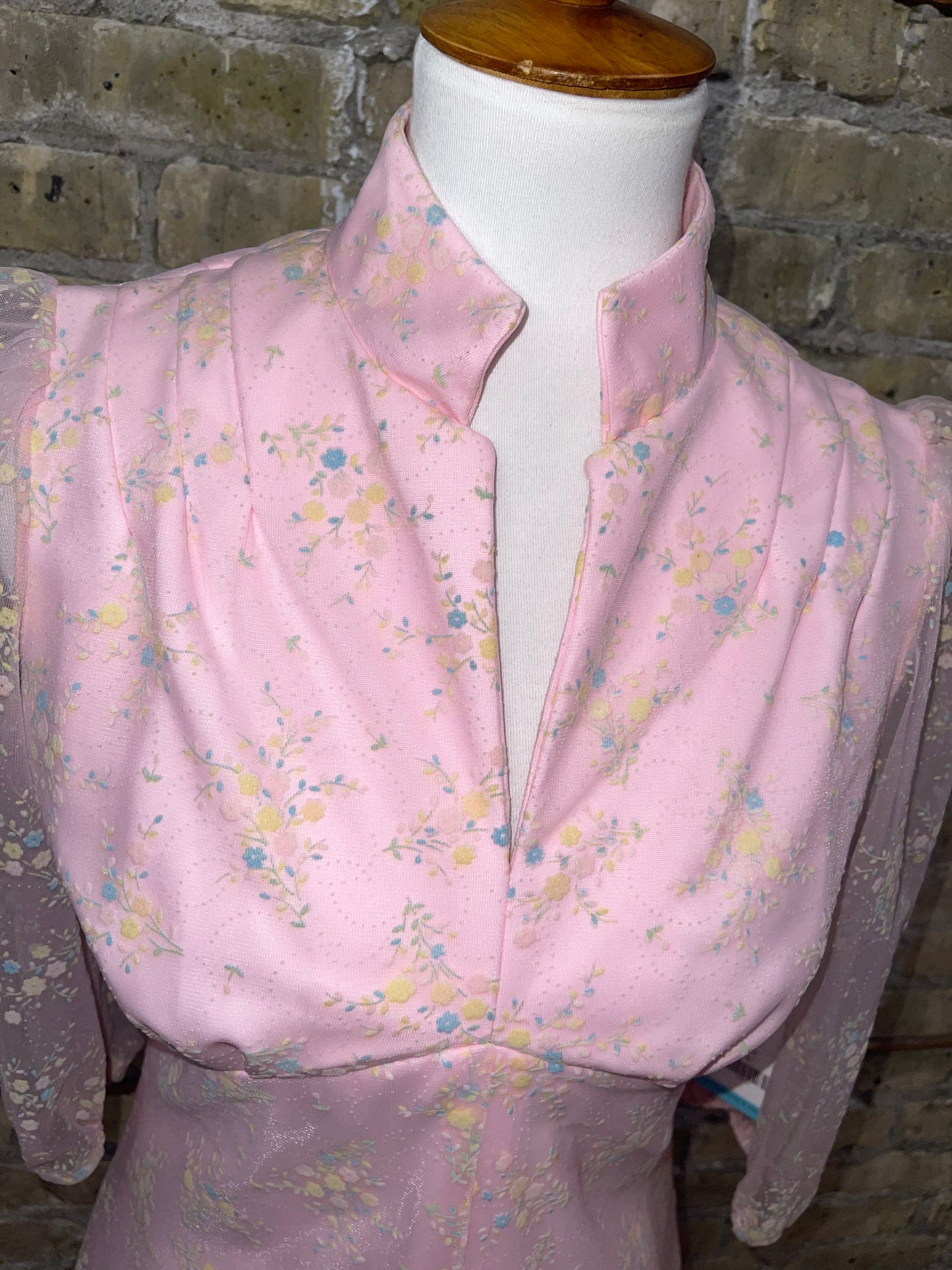 Light Pink Floral Full Length Dress