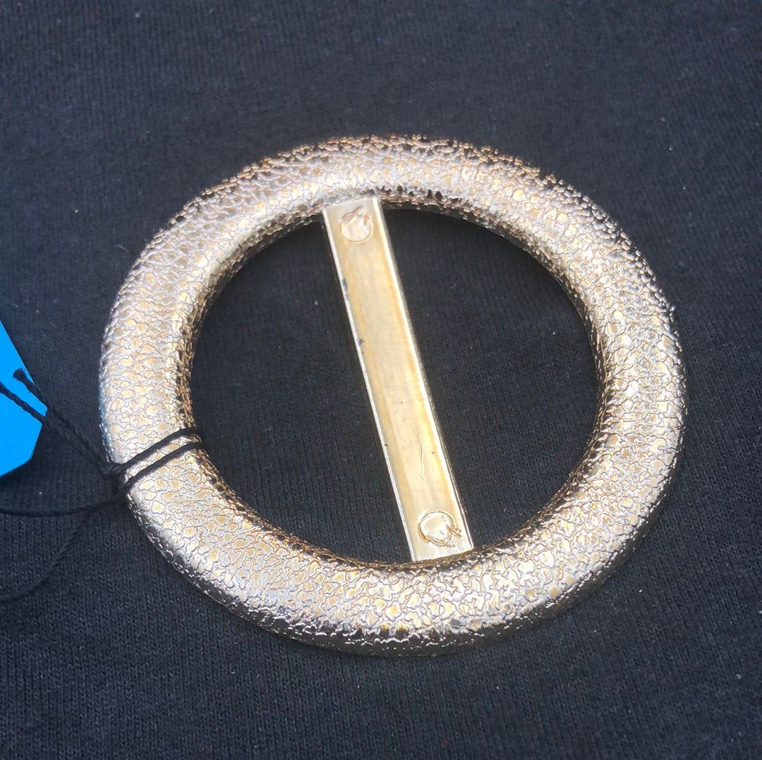 Gold textured plastic scarf buckle