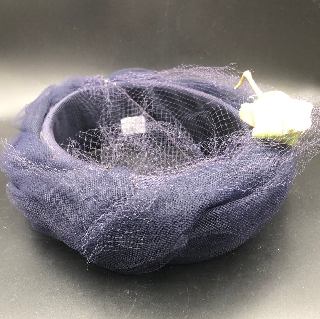 Navy Blue Ring hat with netting loop