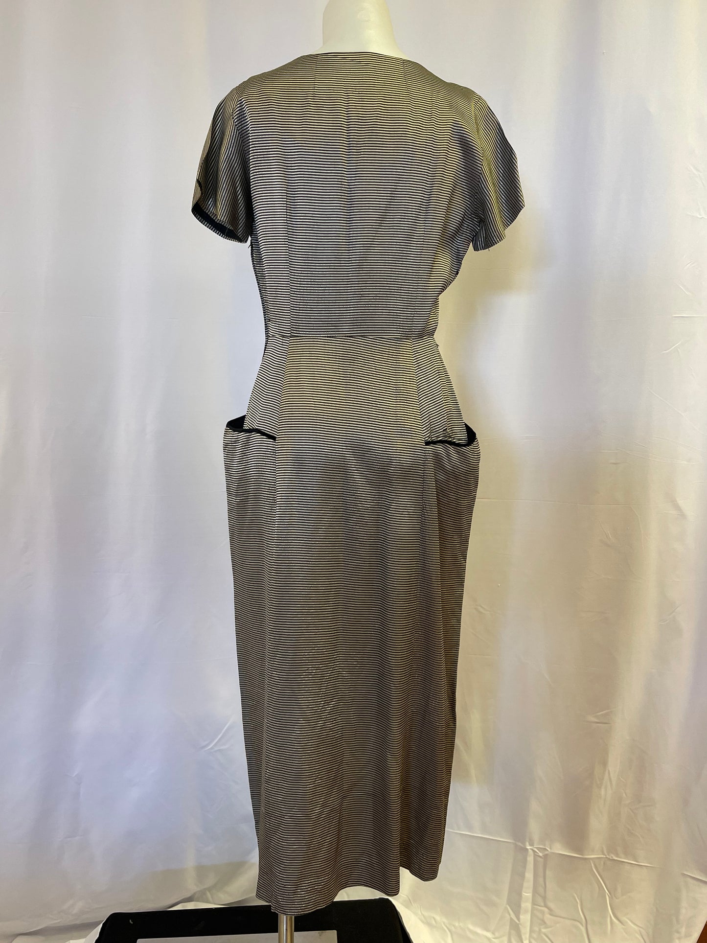 50s Gold and Black Striped Wiggle Dress