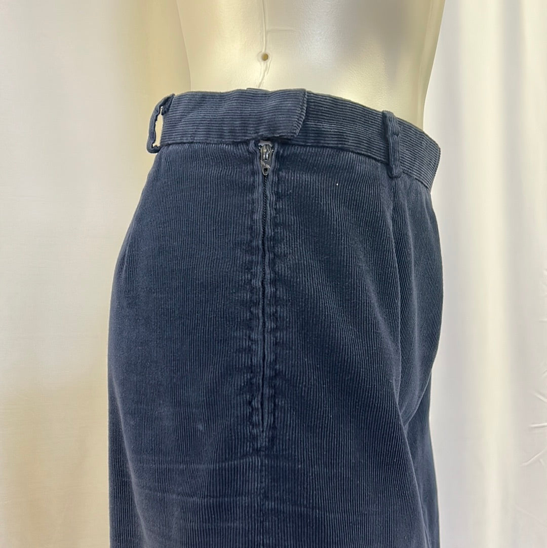 Women’s Navy Blue Corduroy Skirt