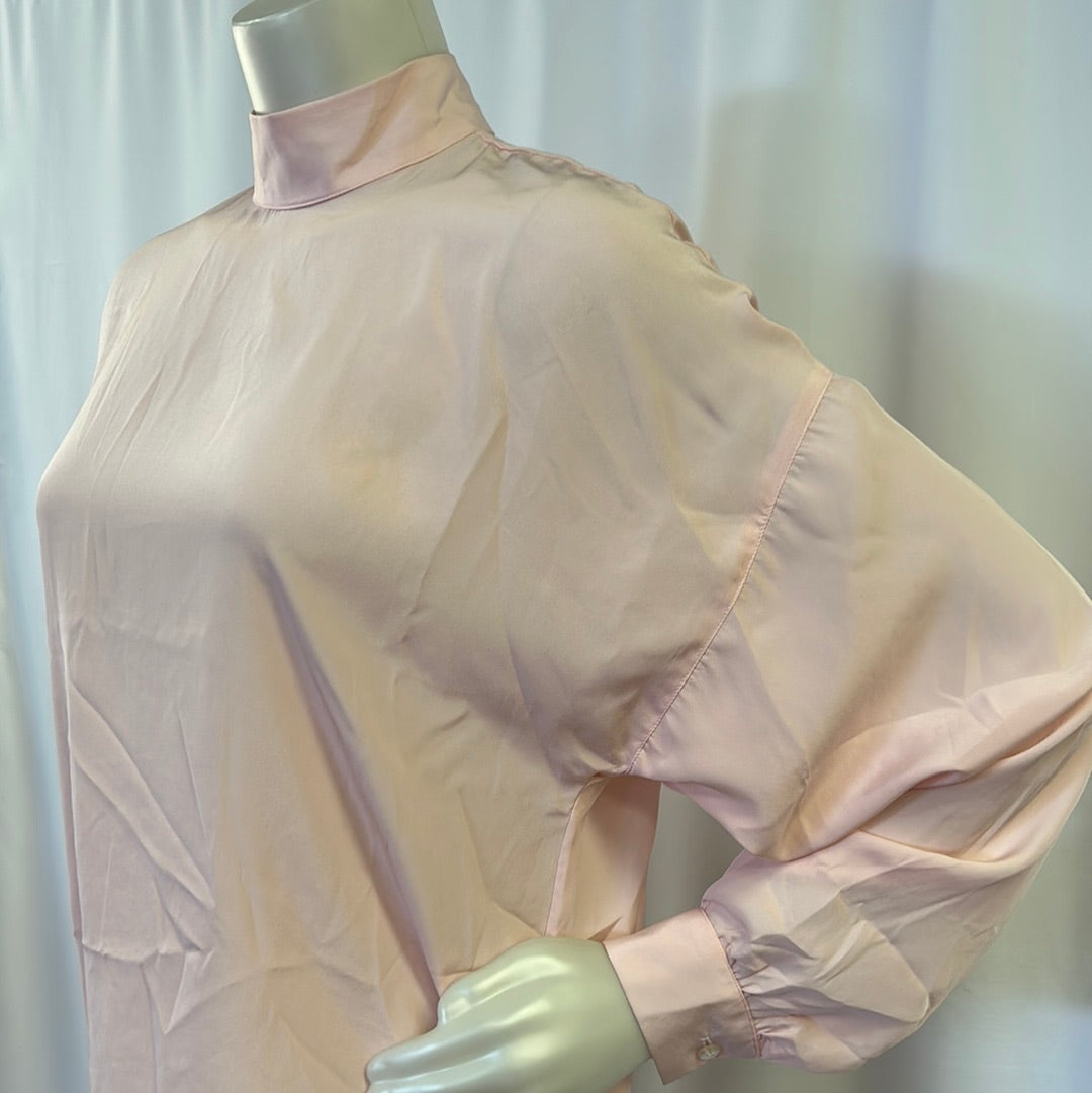 80s Light Pink Sheer Blouse