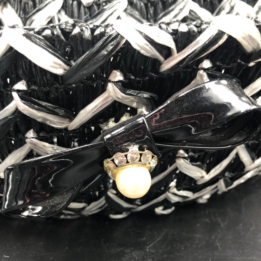 Black and White Woven Hat