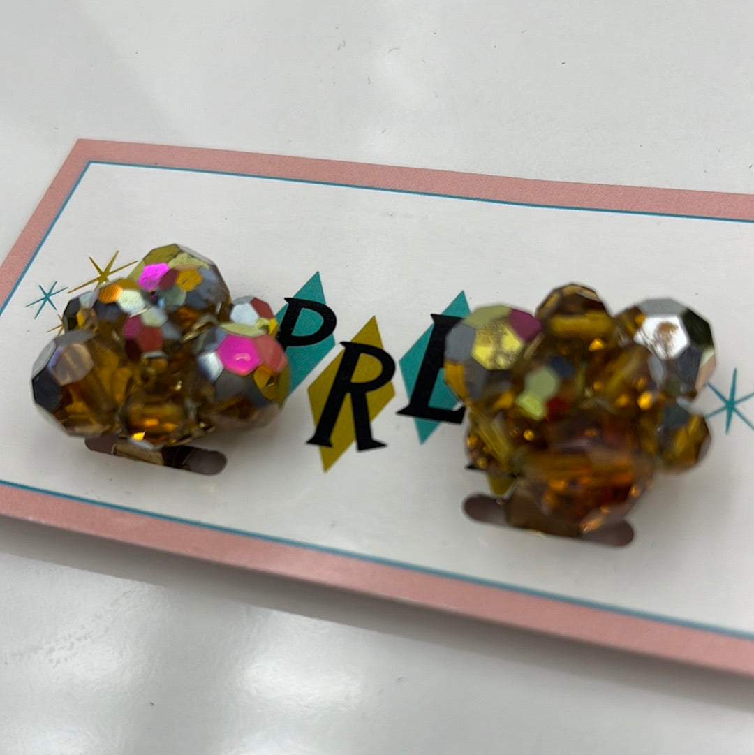 Amber bead cluster clip on