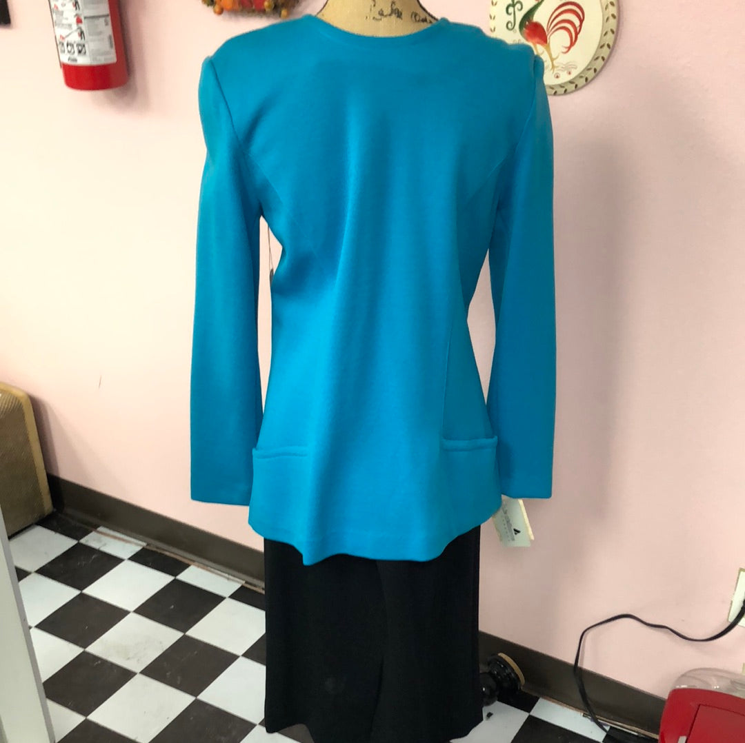 Liz Claiborne Teal jacket and Black Skirt