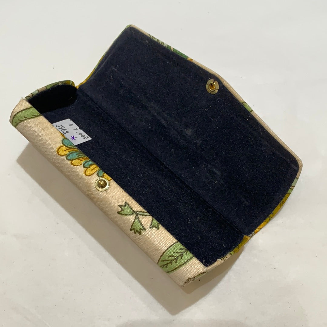 Yellow and Tan Hard Glasses Case