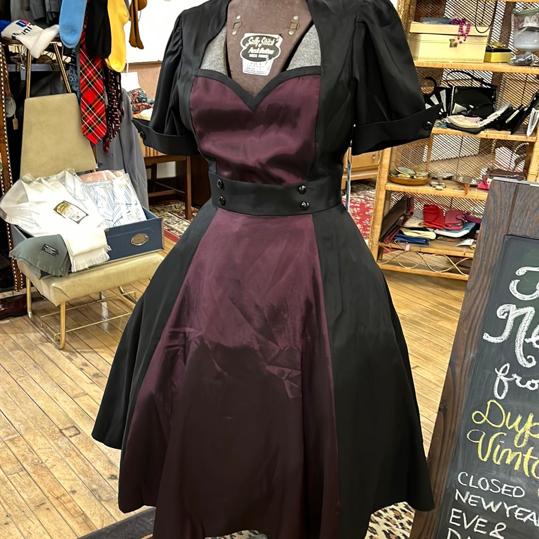 Black and Maroon Dress