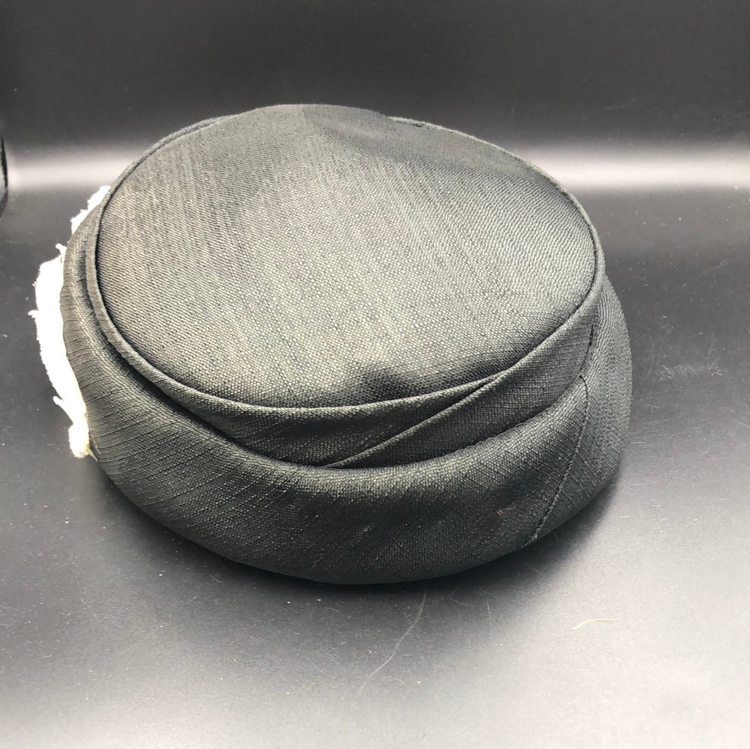 Black hat with floral brim