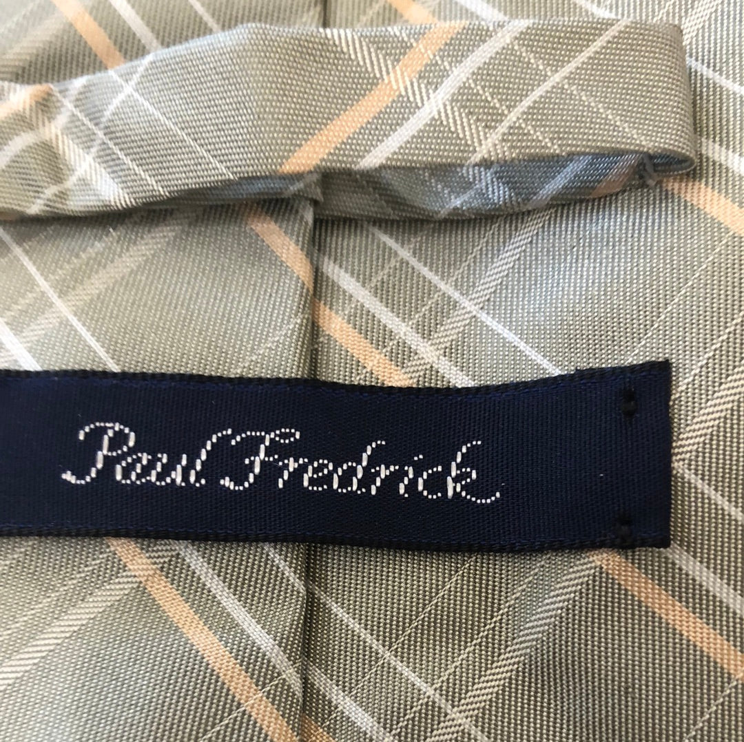 Light green plaid with peach tie