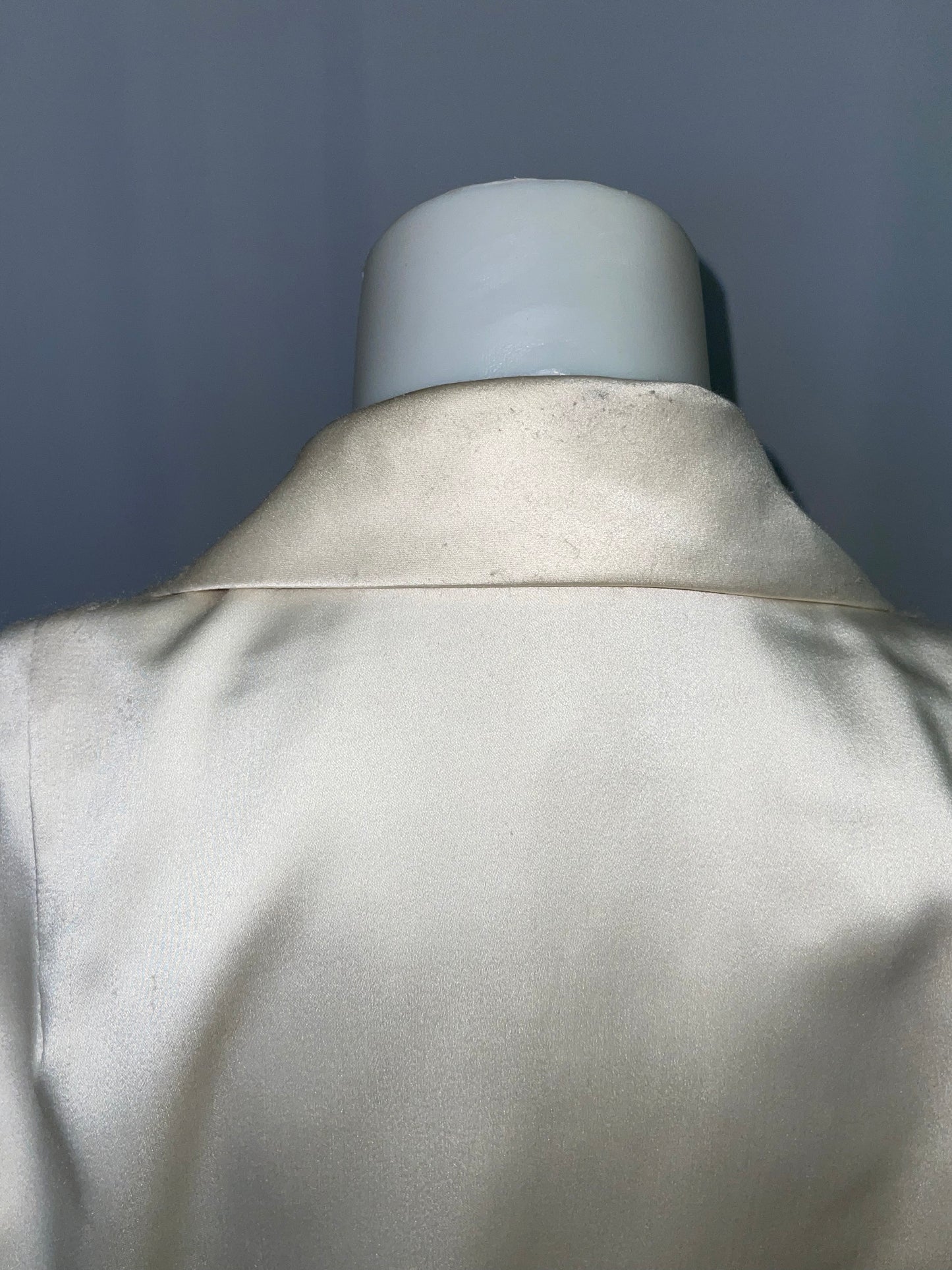 Ivory Satin Shirt Dress