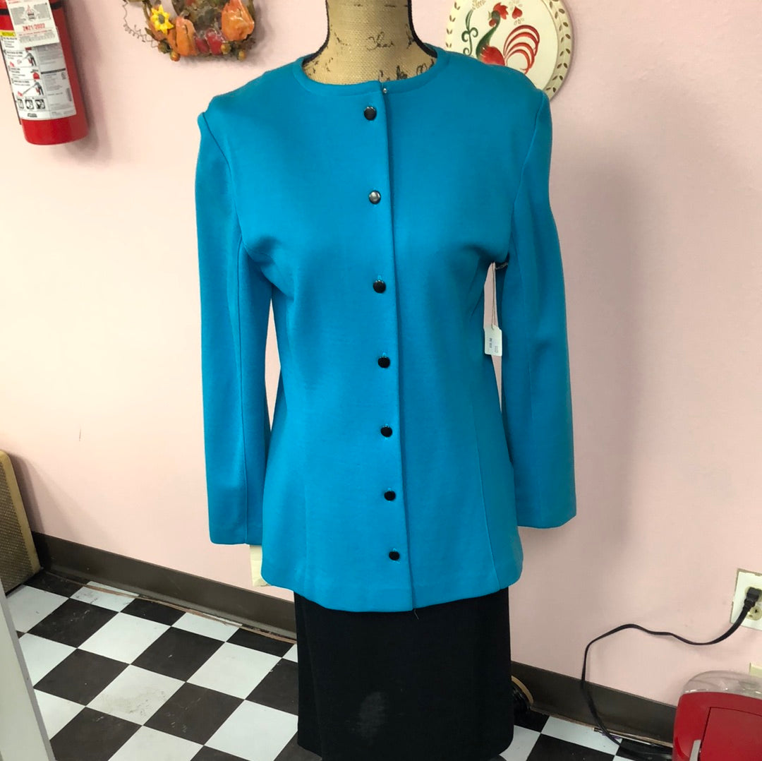 Liz Claiborne Teal jacket and Black Skirt – Dupree's Vintage