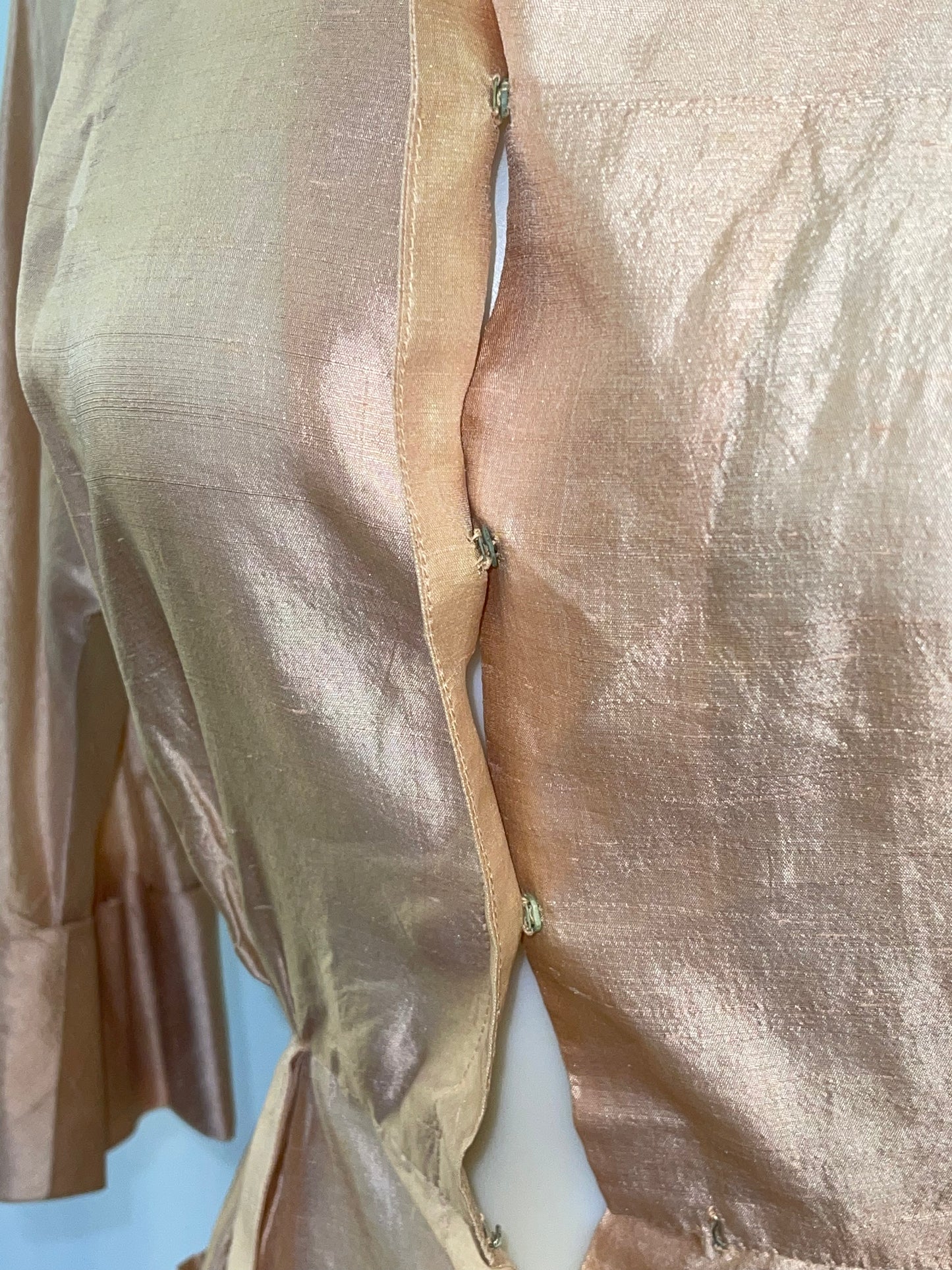 40s Raw Silk Peplum Dress