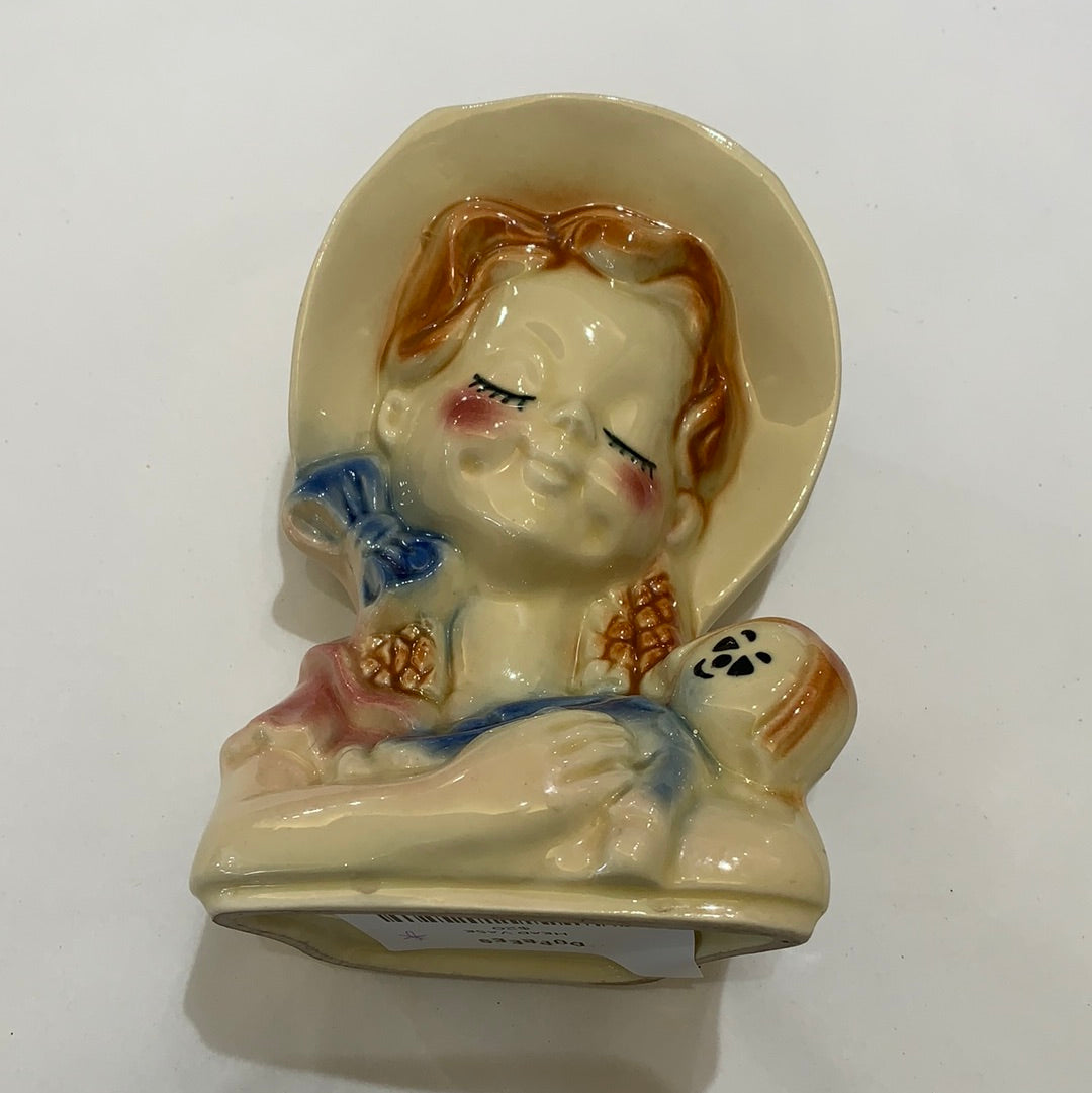 Light Yellow Ceramic Head Vase