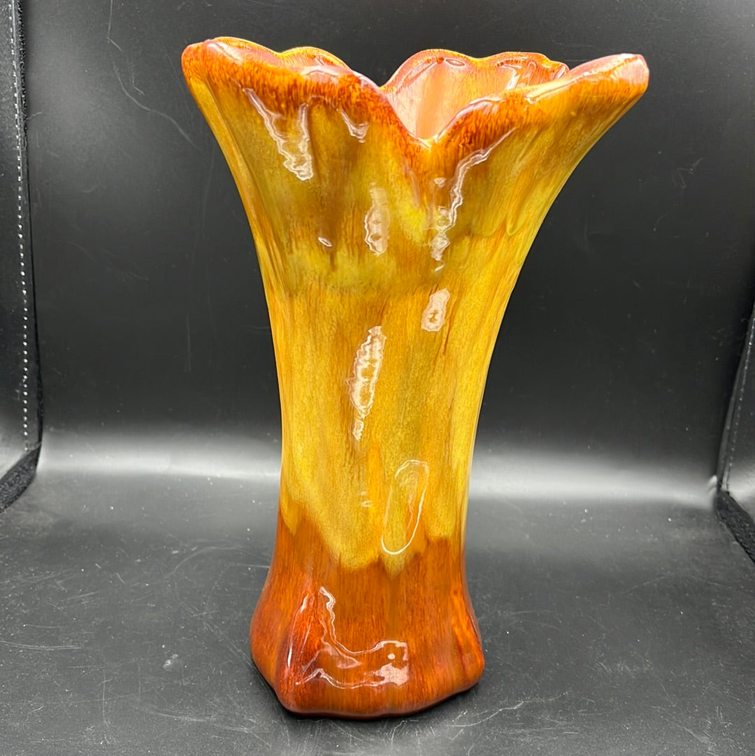 Brown flared ceramic vase