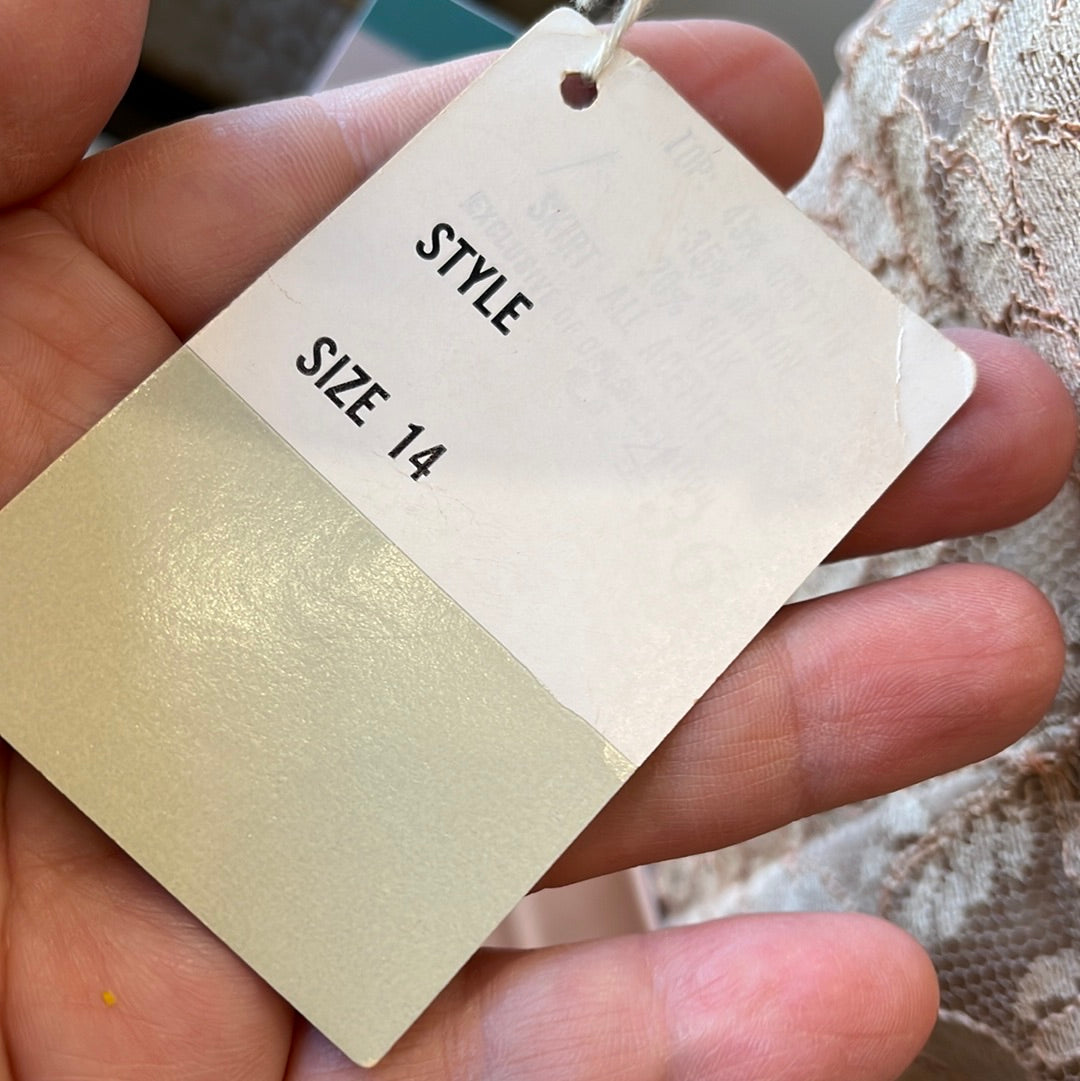 60s Light Peach Lace Party Dress