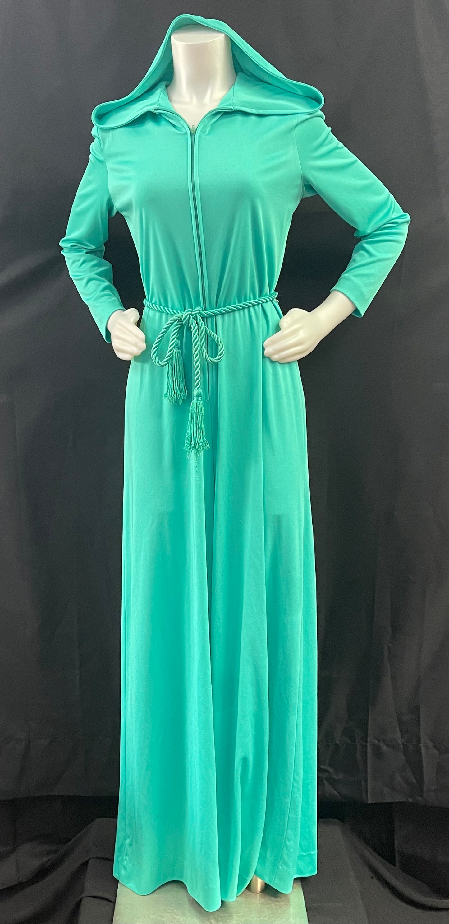 Glorious 70s Green Jumpsuit with Hood