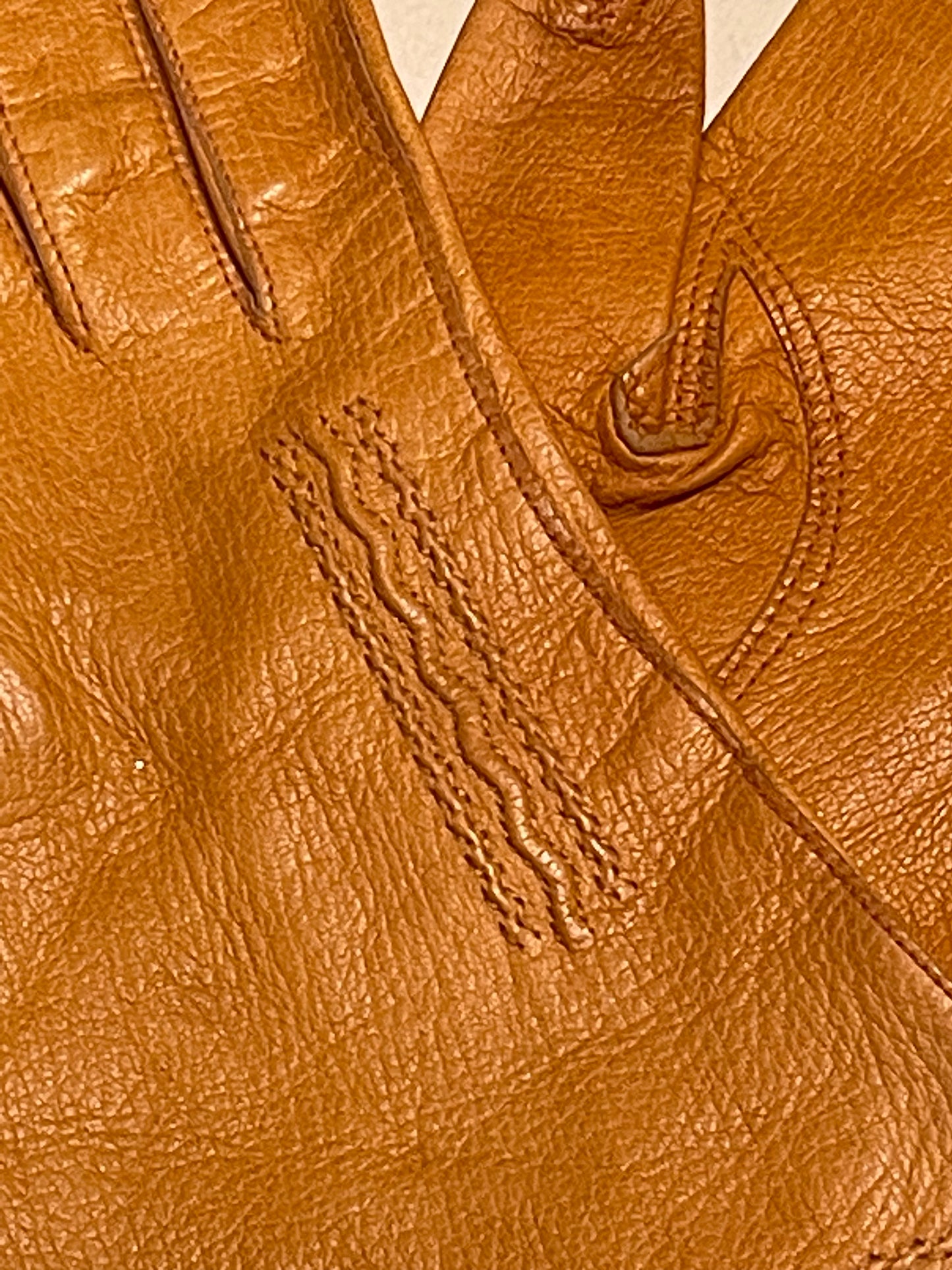 Light Brown Leather Driving Gloves