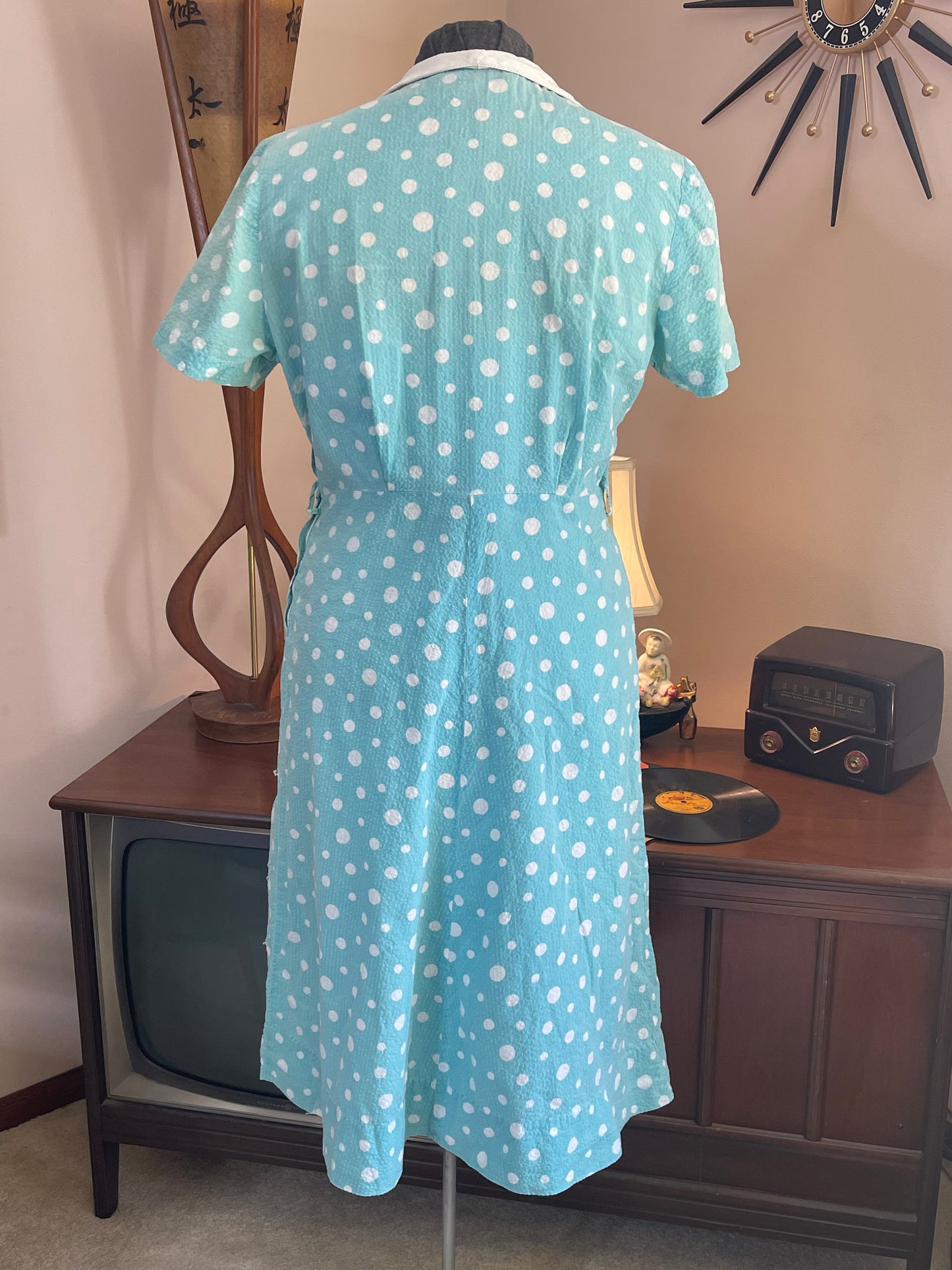 Teal Polka Dot Day Dress