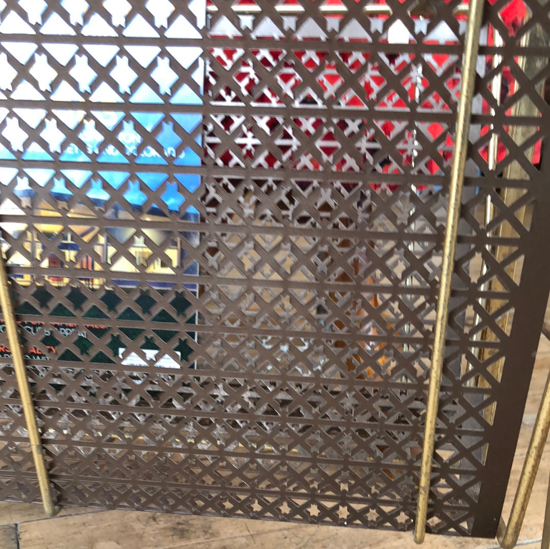 Brass finish metal footed magazine rack