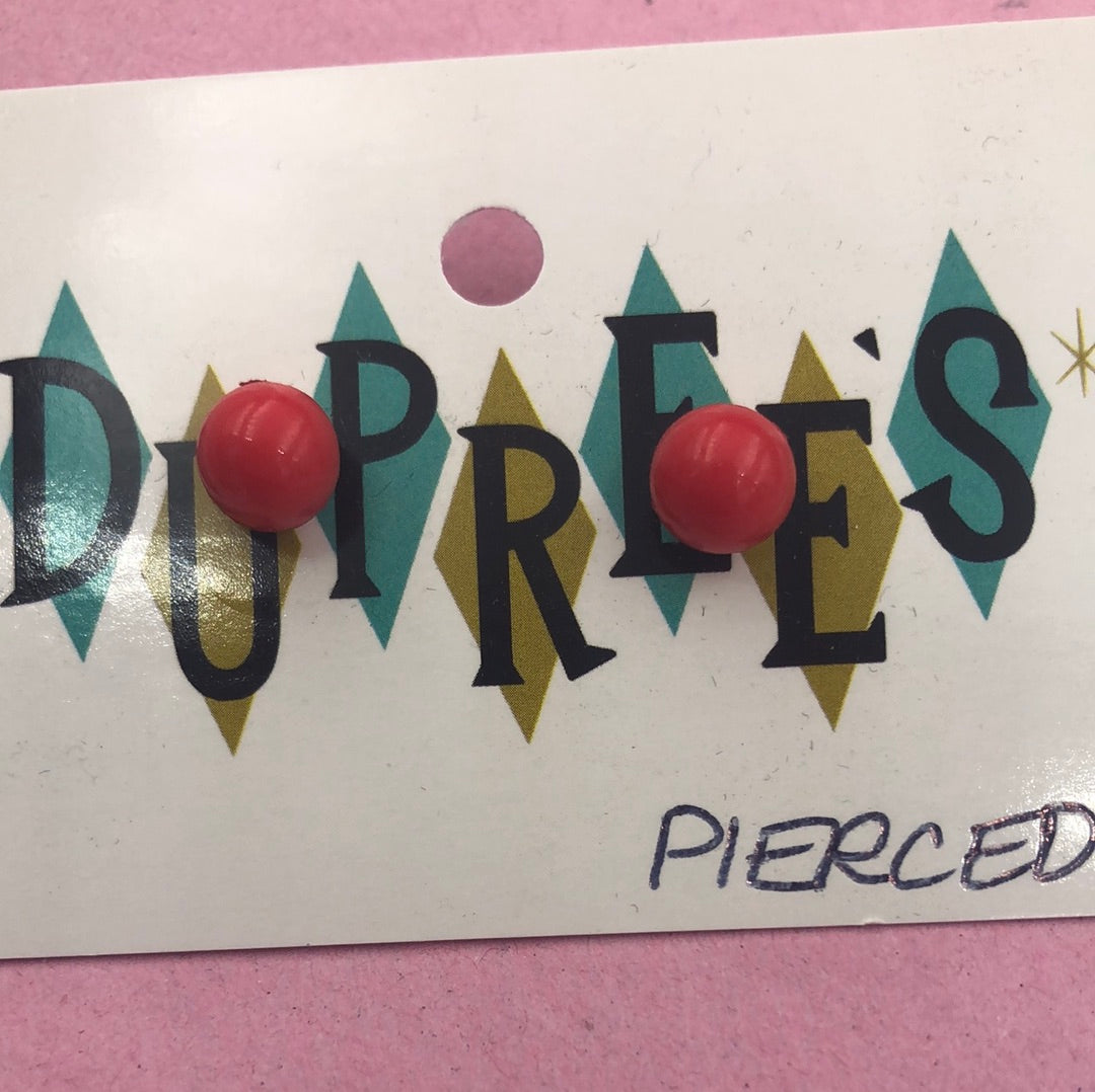 Red Dot pierced earring