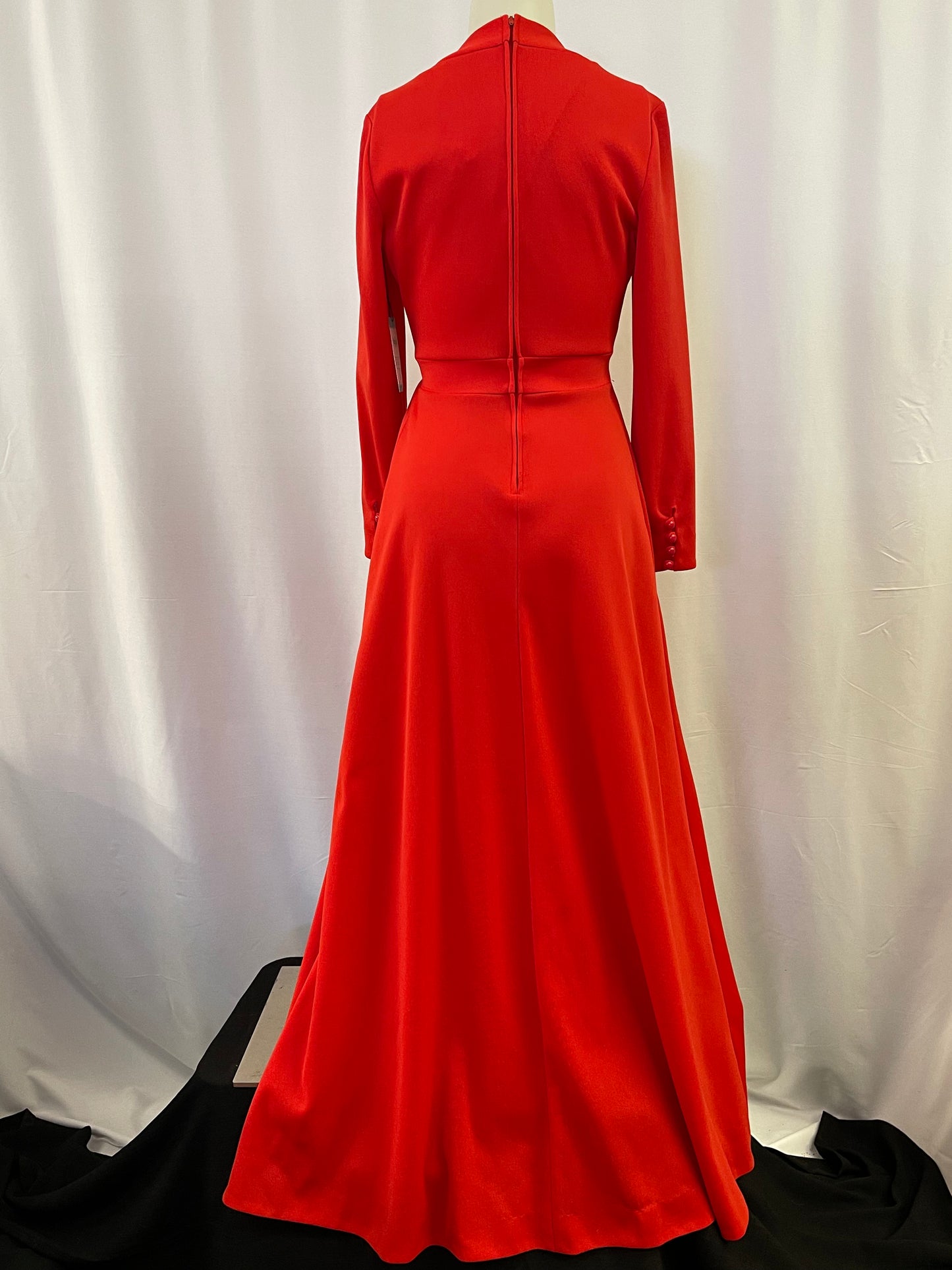 70s Tomato Red Maxi Dress