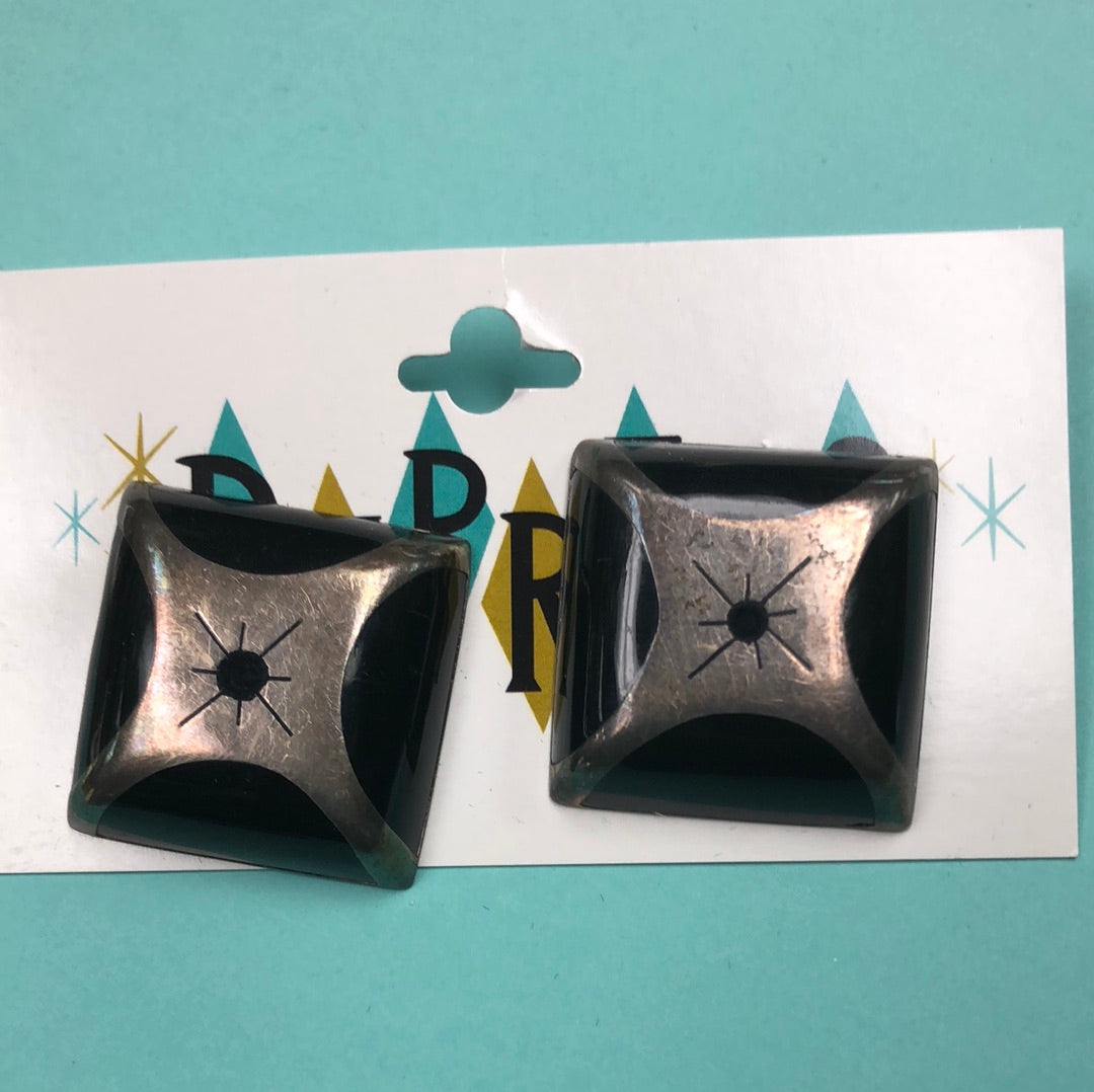 Square Metal clip on earring